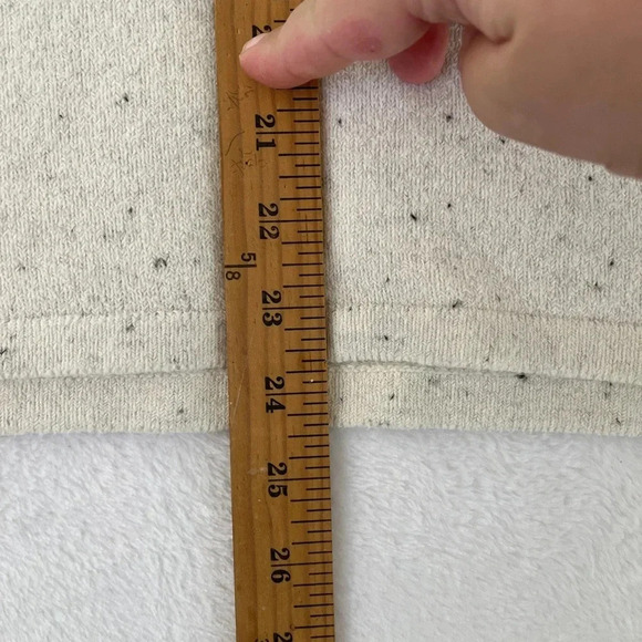 J Jill Pure Jill Sweater XS Petite White Speckled Knit V-Neck Tunic Pullover - Picture 8 of 11